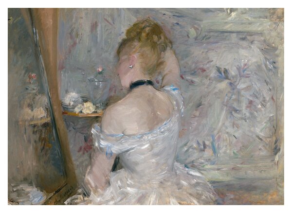 Tablou pe sticlă - Berthe Morisot, Woman at Her Toilette, reproducere (70x50 cm)