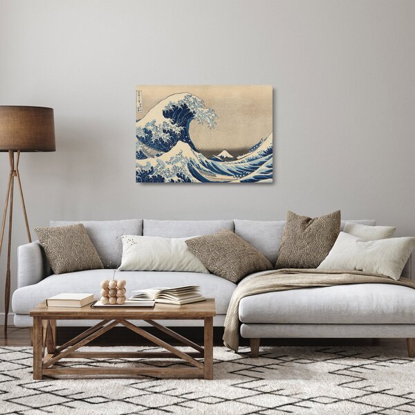 Tablou pe sticlă - Katsushika Hokusai, Under the Wave off Kanagawa, reproducere (70x50 cm)