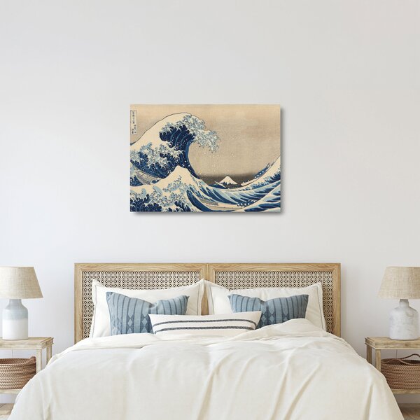 Tablou pe sticlă - Katsushika Hokusai, Under the Wave off Kanagawa, reproducere (70x50 cm)