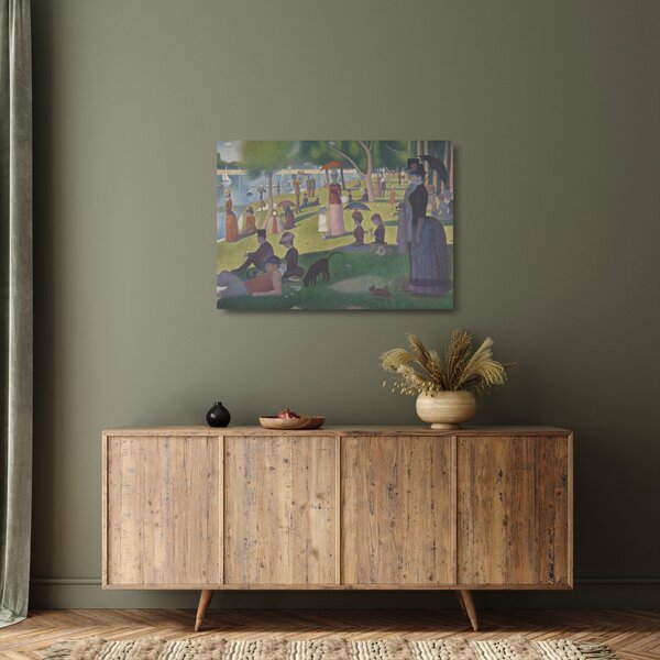 Tablou pe sticlă - Georges Seurat, A Sunday on La Grande Jatte, reproducere (70x50 cm)
