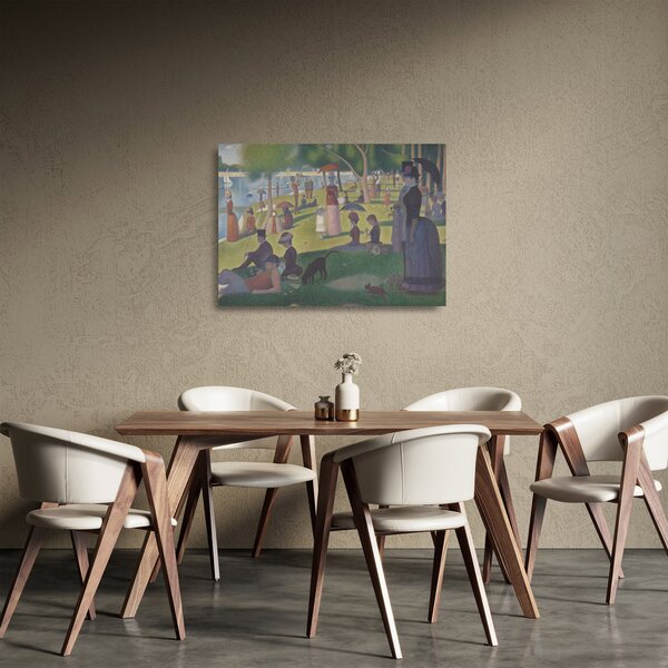 Tablou pe sticlă - Georges Seurat, A Sunday on La Grande Jatte, reproducere (70x50 cm)