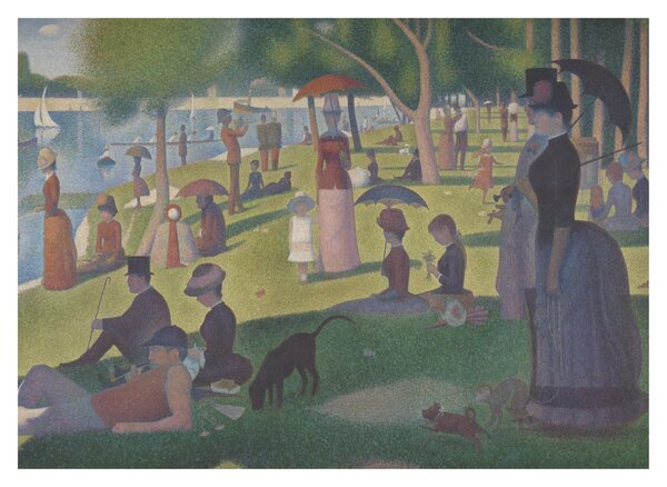 Tablou pe sticlă - Georges Seurat, A Sunday on La Grande Jatte, reproducere (70x50 cm)