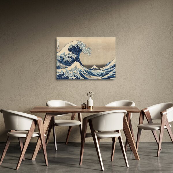Tablou pe sticlă - Katsushika Hokusai, Under the Wave off Kanagawa, reproducere (70x50 cm)