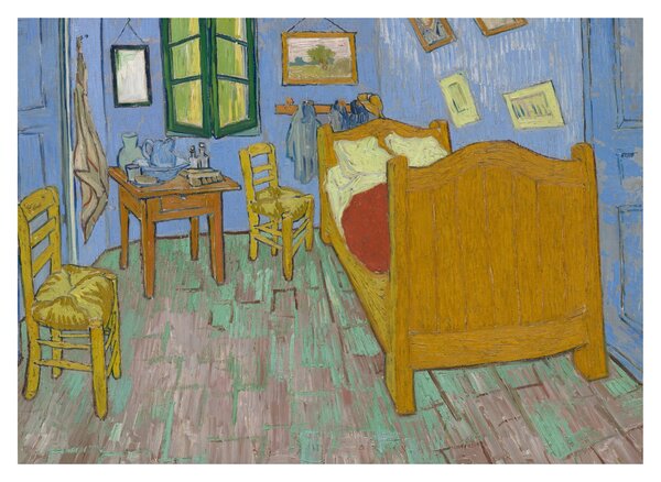 Tablou pe sticlă - Vincent van Gogh, The Bedroom, reproducere (70x50 cm)