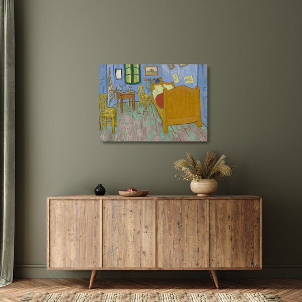 Tablou pe sticlă - Vincent van Gogh, The Bedroom, reproducere (70x50 cm)