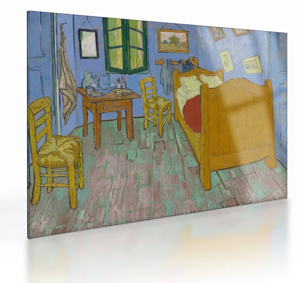 Tablou pe sticlă - Vincent van Gogh, The Bedroom, reproducere (70x50 cm)