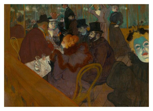Tablou pe sticlă - Henri de Toulouse-Lautrec, At the Moulin Rouge, reproducere (70x50 cm)