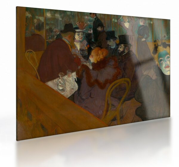 Tablou pe sticlă - Henri de Toulouse-Lautrec, At the Moulin Rouge, reproducere (70x50 cm)