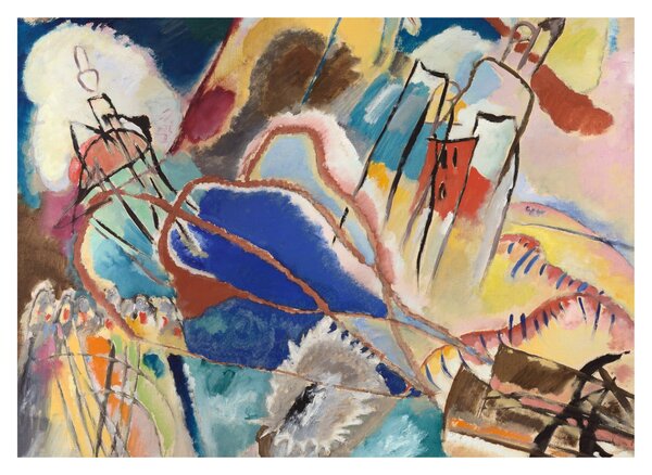 Tablou pe sticlă - Vasily Kandinsky, Improvisation No. 30 (Cannons), reproducere (70x50 cm)
