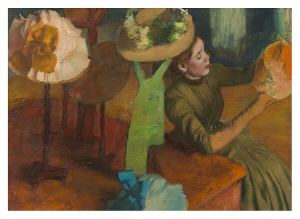 Tablou pe sticlă - Edgar Degas, The Millinery Shop, reproducere (70x50 cm)