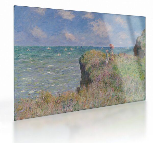 Tablou pe sticlă - Claude Monet, Cliff Walk at Pourville, reproducere (70x50 cm)