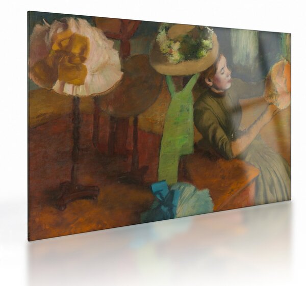 Tablou pe sticlă - Edgar Degas, The Millinery Shop, reproducere (70x50 cm)
