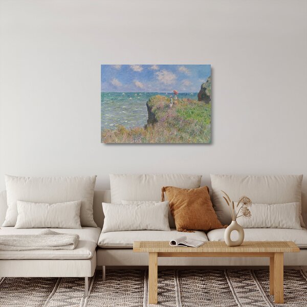 Tablou pe sticlă - Claude Monet, Cliff Walk at Pourville, reproducere (70x50 cm)