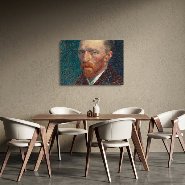 Tablou pe sticlă - Vincent van Gogh, Self-Portrait, reproducere (70x50 cm)