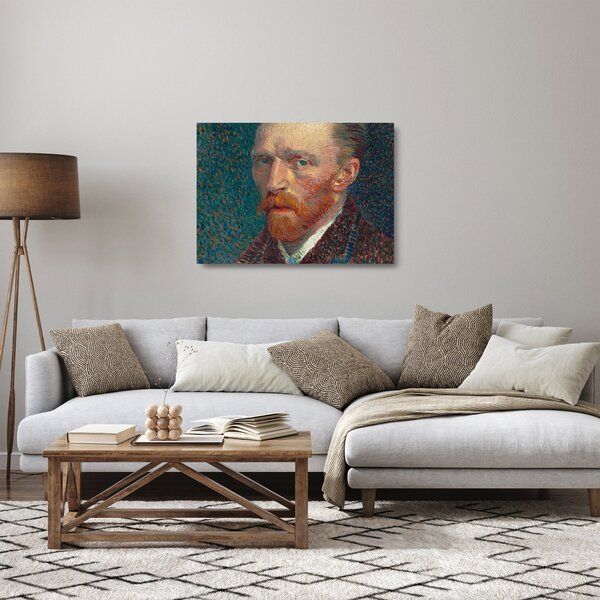 Tablou pe sticlă - Vincent van Gogh, Self-Portrait, reproducere (70x50 cm)