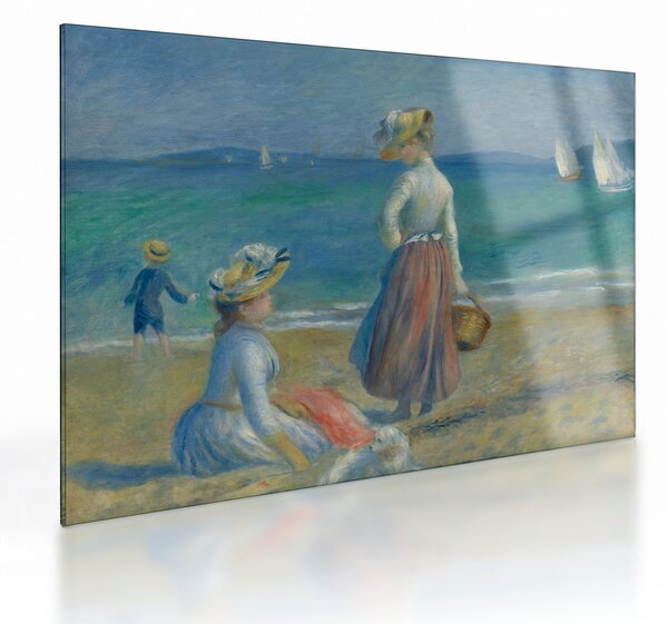 Tablou pe sticlă - Auguste Renoir, Figures on the Beach, reproducere (70x50 cm)