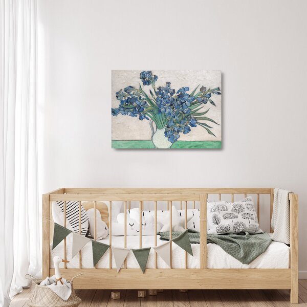 Tablou pe sticlă - Vincent van Gogh, Irises, reproducere (70x50 cm)