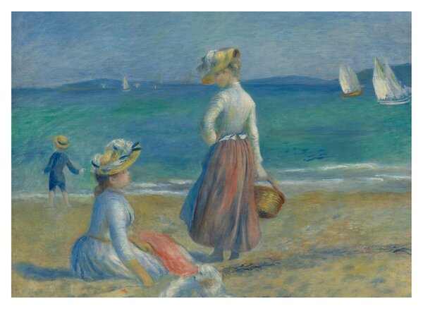 Tablou pe sticlă - Auguste Renoir, Figures on the Beach, reproducere (70x50 cm)