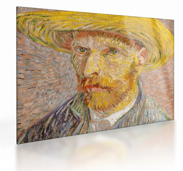 Tablou pe sticlă - Vincent van Gogh, Self-Portrait with a Straw Hat (The Potato Peeler), reproducere (70x50 cm)