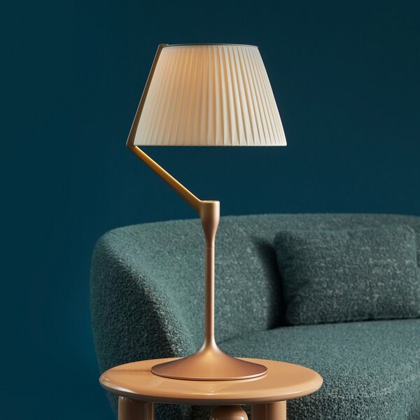 Kartell Lampă de masă cu LED Angelo Stone, aurie, dimabilă, reglabil, Auriu / Alamă, dormitor, Aluminiu, Design