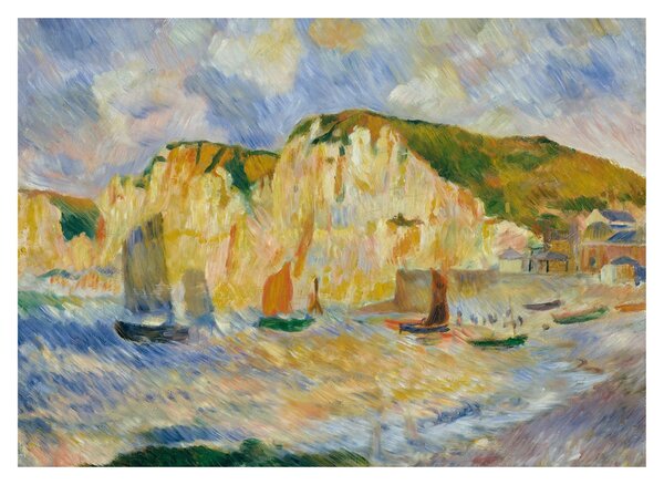 Tablou pe sticlă - Auguste Renoir, Sea and Cliffs, reproducere (70x50 cm)