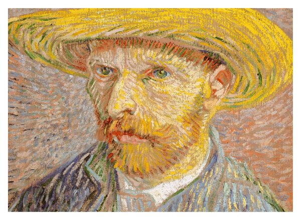 Tablou pe sticlă - Vincent van Gogh, Self-Portrait with a Straw Hat (The Potato Peeler), reproducere (70x50 cm)