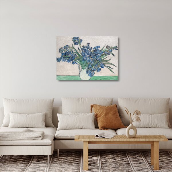 Tablou pe sticlă - Vincent van Gogh, Irises, reproducere (70x50 cm)