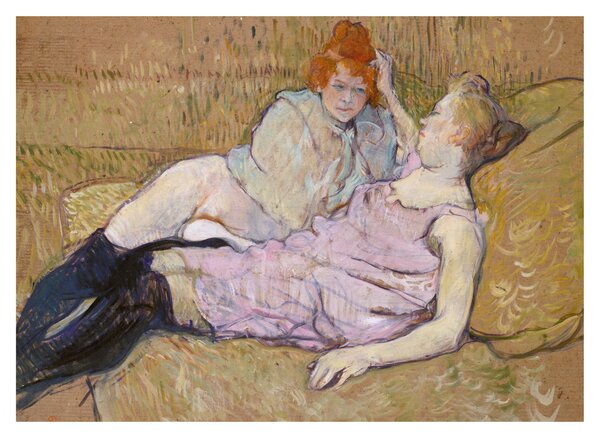 Tablou pe sticlă - Henri de Toulouse-Lautrec, The Sofa, reproducere (70x50 cm)