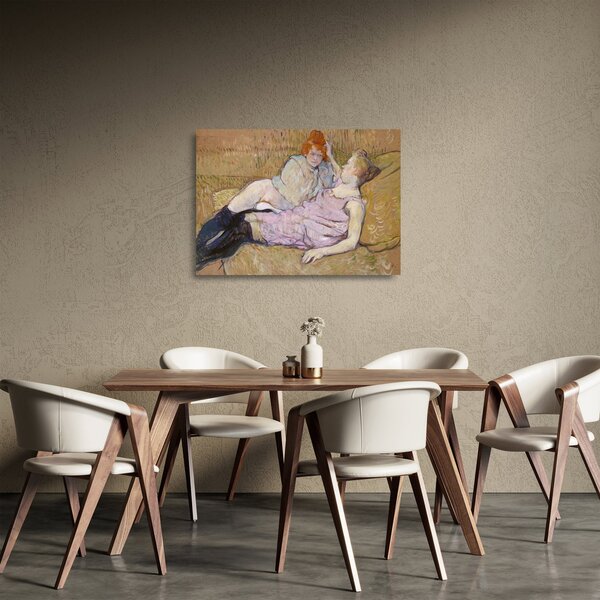Tablou pe sticlă - Henri de Toulouse-Lautrec, The Sofa, reproducere (70x50 cm)
