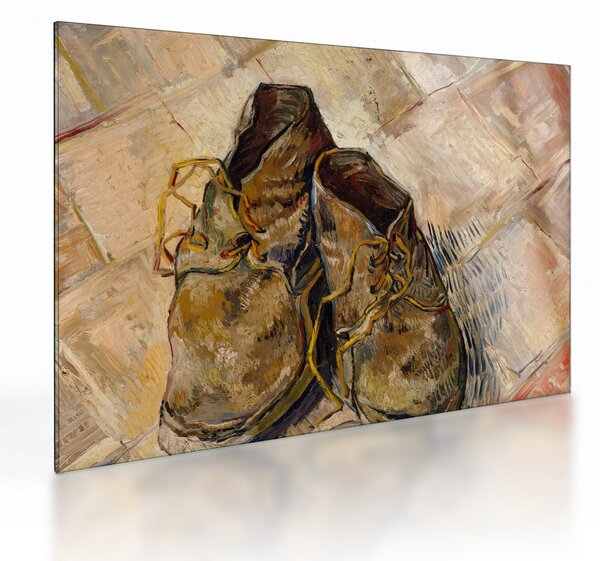 Tablou pe sticlă - Vincent van Gogh, Shoes, reproducere (70x50 cm)