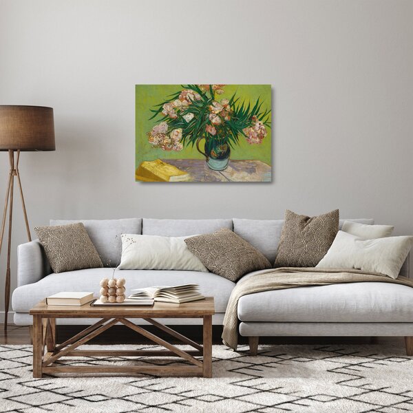 Tablou pe sticlă - Vincent van Gogh, Oleanders, reproducere (70x50 cm)