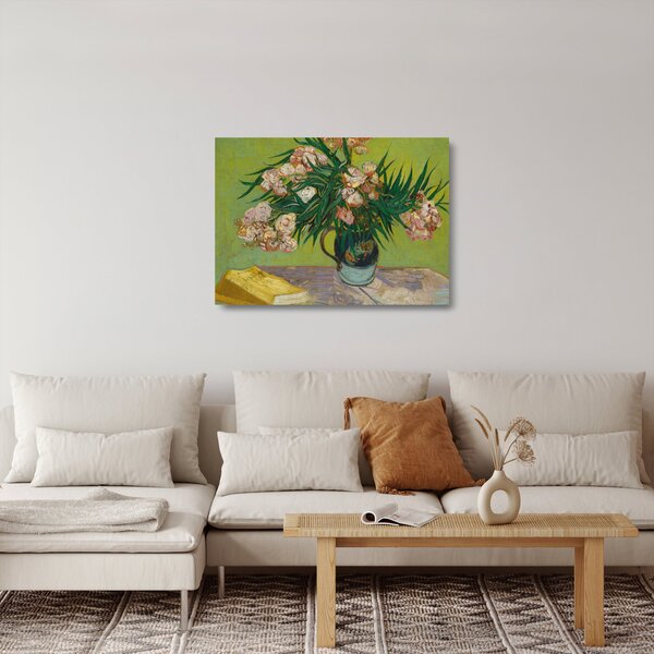 Tablou pe sticlă - Vincent van Gogh, Oleanders, reproducere (70x50 cm)