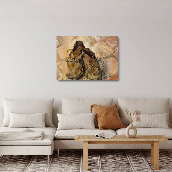 Tablou pe sticlă - Vincent van Gogh, Shoes, reproducere (70x50 cm)