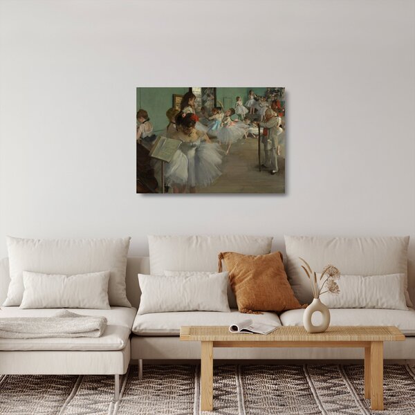 Tablou pe sticlă - Edgar Degas, The Dance Class, reproducere (70x50 cm)