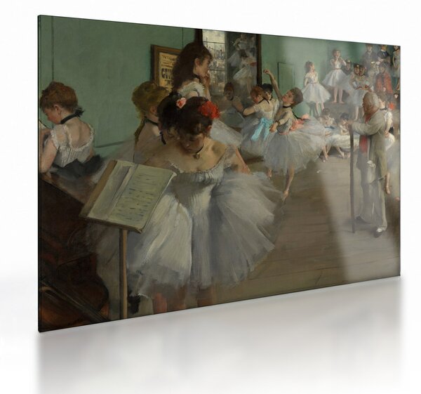 Tablou pe sticlă - Edgar Degas, The Dance Class, reproducere (70x50 cm)