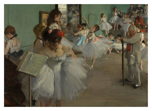 Tablou pe sticlă - Edgar Degas, The Dance Class, reproducere (70x50 cm)