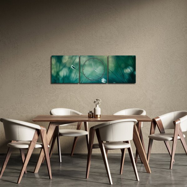 Tablou - Detaliu iarbă (cu ceas) (90x30 cm)