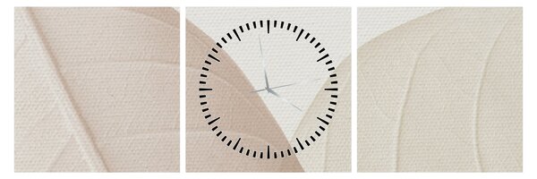 Tablou - Frunze texturate (cu ceas) (90x30 cm)