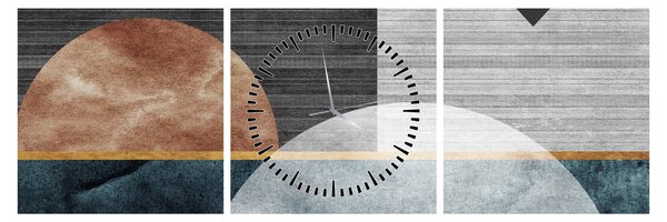 Tablou - Forme și texturi (cu ceas) (90x30 cm)