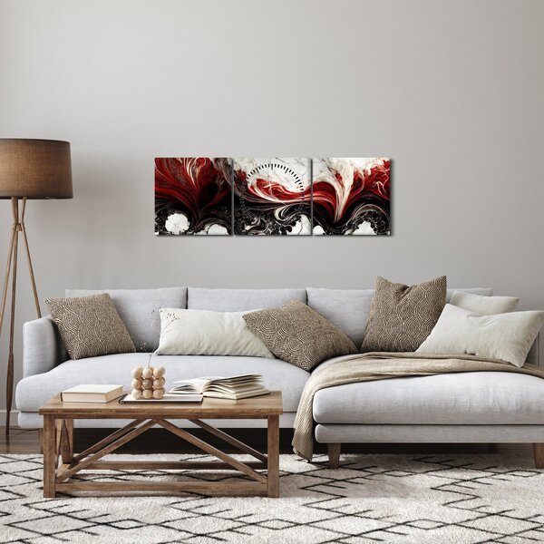 Tablou - Abstract marmură (cu ceas) (90x30 cm)