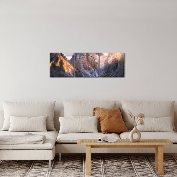 Tablou - Panoramă de munte (cu ceas) (90x30 cm)