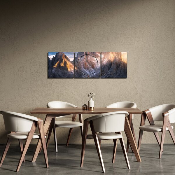 Tablou - Panoramă de munte (cu ceas) (90x30 cm)
