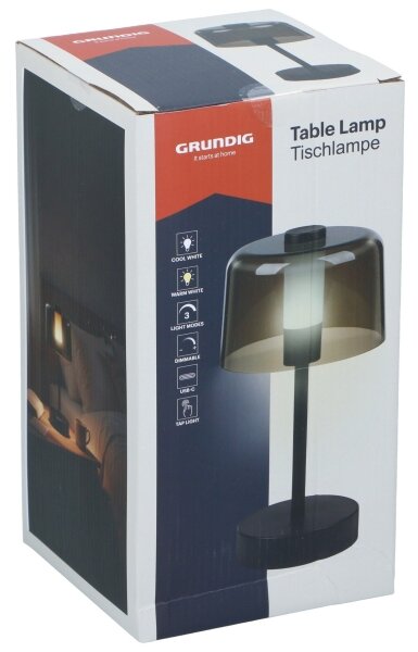 Grundig - Lampă de masă tactilă LED cu intensitate reglabilă, 5V, 800 mAh