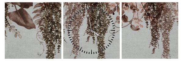Tablou - Plante (cu ceas) (90x30 cm)