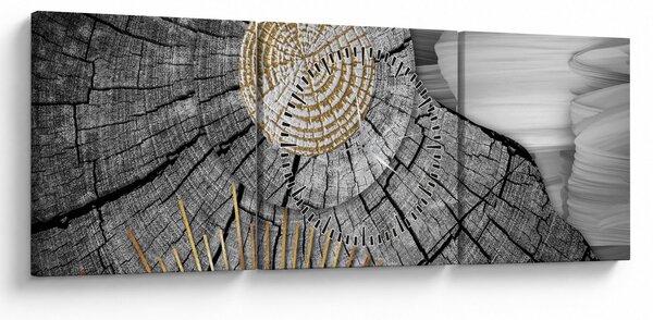 Tablou - Trunchiul copacului colaj (cu ceas) (90x30 cm)