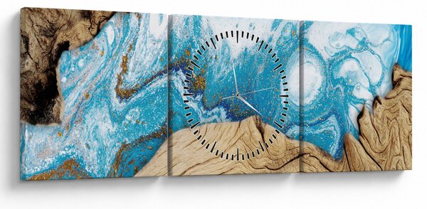 Tablou - Lemn (cu ceas) (90x30 cm)