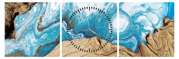 Tablou - Lemn (cu ceas) (90x30 cm)