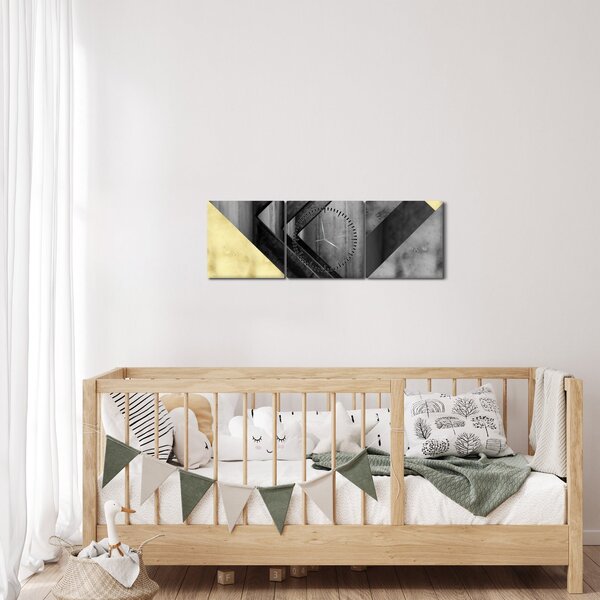 Tablou - Textura forme (cu ceas) (90x30 cm)