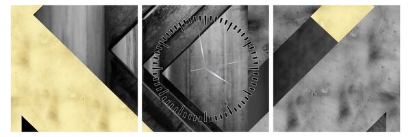 Tablou - Textura forme (cu ceas) (90x30 cm)