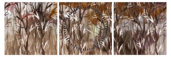 Tablou - Copaci (cu ceas) (90x30 cm)